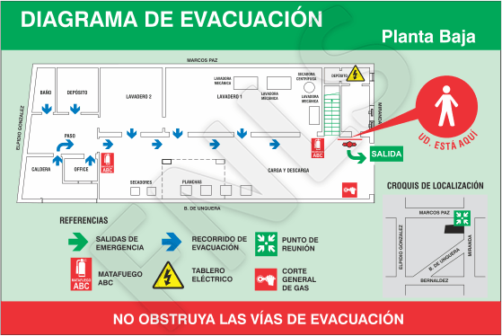 DIAGRAMA DE EVACUACIÓN